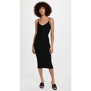Good American Rib Midi‎ Tank Dress Black001 SZ 3(L) NWT $129